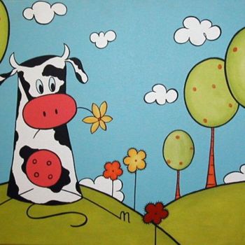 Peinture intitulée "Vaca VI" par Marta Crokis, Œuvre d'art originale