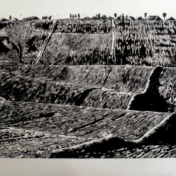 Drawing titled "Field" by Marta Mazur, Original Artwork