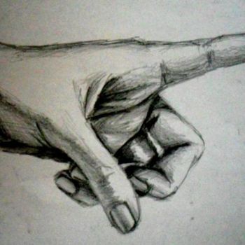 Drawing titled "Hand2" by Marta Mazur, Original Artwork