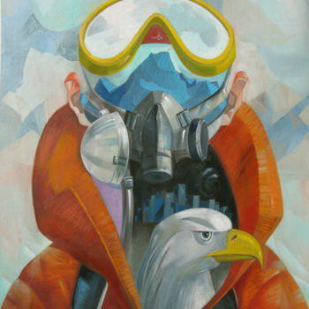 Pintura intitulada "Climber" por Marta Shmatava, Obras de arte originais, Óleo Montado em Armação em madeira