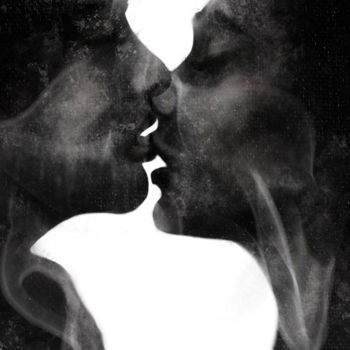 「“Stone kiss”」というタイトルのデジタルアーツ Marta Vidiariによって, オリジナルのアートワーク, デジタル絵画