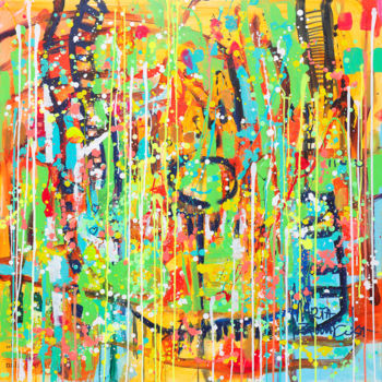 Картина под названием "Playground" - Marta Zawadzka, Подлинное произведение искусства, Акрил Установлен на Деревянная рама д…