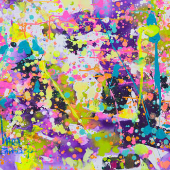 绘画 标题为“Purple evening” 由Marta Zawadzka, 原创艺术品, 丙烯 安装在木质担架架上