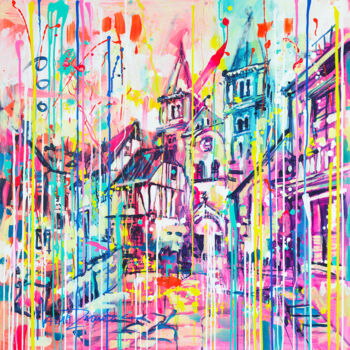 Incisioni, stampe intitolato "Pink town - print" da Marta Zawadzka, Opera d'arte originale, Stampa digitale