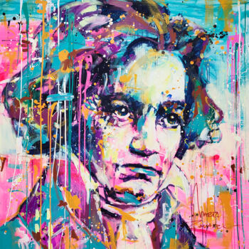 Картина под названием "Ludwig van Beethoven" - Marta Zawadzka, Подлинное произведение искусства, Акрил Установлен на Деревян…