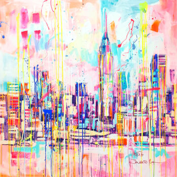 Malarstwo zatytułowany „New York dream” autorstwa Marta Zawadzka, Oryginalna praca, Akryl Zamontowany na Drewniana rama noszy