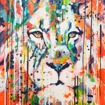 Painting titled "Savage" by Marta Zawadzka, Original Artwork, Acrylic Mounted on Wood Stretcher frame