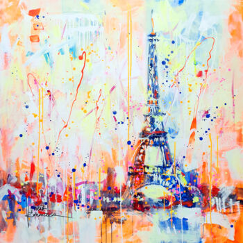 绘画 标题为“Magic Paris” 由Marta Zawadzka, 原创艺术品, 丙烯 安装在木质担架架上