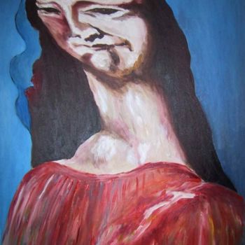 Pittura intitolato "Mona Lisa but in Bl…" da Martemaniac, Opera d'arte originale