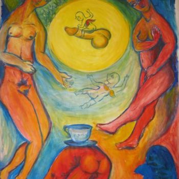 Painting titled "La hora del cafe (…" by Martemaniac, Original Artwork, Oil