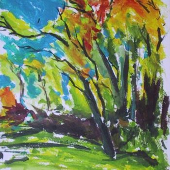 Pittura intitolato "Fall in Calhoun park" da Martemaniac, Opera d'arte originale, Olio