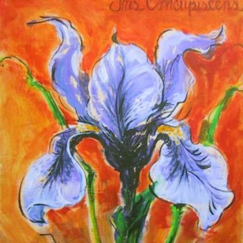 Painting titled "Iris concupiscens" by Martemaniac, Original Artwork, Oil