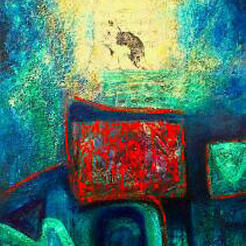 Картина под названием "Rhythm of the Sun" - Martha Elisa Bojórquez, Подлинное произведение искусства, Масло