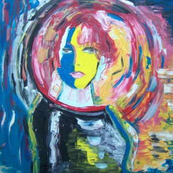 Peinture intitulée "Portrait dans la bu…" par Martha Melikian, Œuvre d'art originale