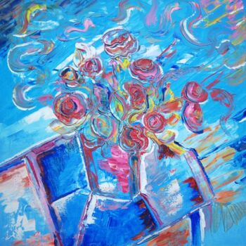 Peinture intitulée "Bouquet éclaté" par Martha Melikian, Œuvre d'art originale