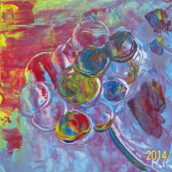 Painting titled "BALLONS AU VENT" by Martha Melikian, Original Artwork, Other