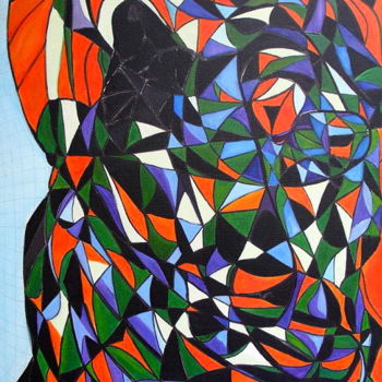 「"Geometry of Jazz'」というタイトルの絵画 Marthaによって, オリジナルのアートワーク, オイル