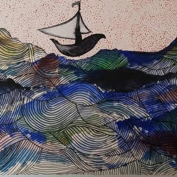 Peinture intitulée "Alta mar" par Martha Rey, Œuvre d'art originale, Acrylique
