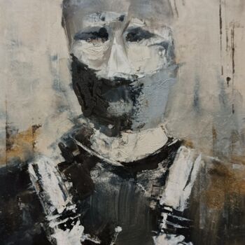 Pintura intitulada "Abstract man portra…" por Marinko Šarić, Obras de arte originais, Óleo