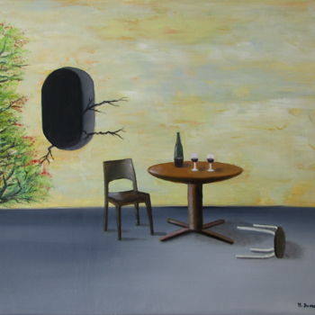 Malarstwo zatytułowany „" Amour fragile "” autorstwa Martial Dumoulin, Oryginalna praca, Olej Zamontowany na Drewniana rama…