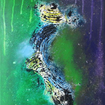 Painting titled "" Equinoxe "" by Martial Dumoulin, Original Artwork, Acrylic Mounted on Wood Stretcher frame