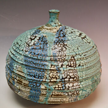Sculpture titled "Turquoise Paradise…" by Martie Geiger-Ho, Original Artwork, Ceramics