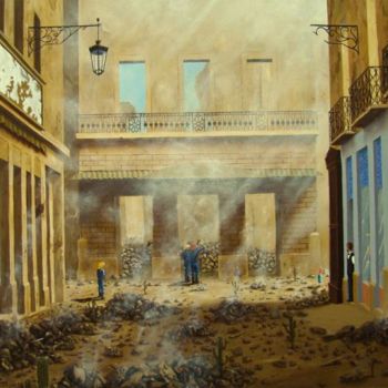 Pintura intitulada "Chiado 1988-2008" por Martim Cymbron, Obras de arte originais, Óleo