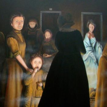 Pintura intitulada "Mercado noturno" por Martim Cymbron, Obras de arte originais, Óleo