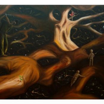 Malerei mit dem Titel "Ligações da vida" von Martim Cymbron, Original-Kunstwerk, Öl