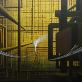 Pintura intitulada "Fábrica de sonhos" por Martim Cymbron, Obras de arte originais, Óleo