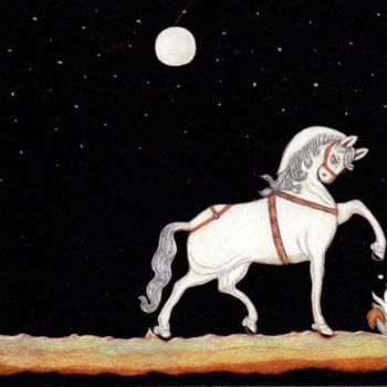 "Magic horse" başlıklı Tablo Martin Ashkhatoev tarafından, Orijinal sanat, Akrilik