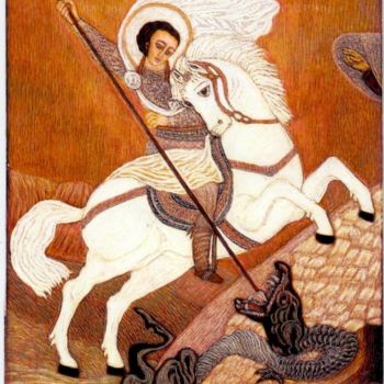 Pintura intitulada "St. George the Vict…" por Martin Ashkhatoev, Obras de arte originais, Acrílico