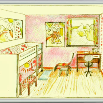 Artes digitais intitulada "Girls room.jpg" por Martin Barslev, Obras de arte originais, Lápis