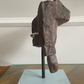 Sculpture titled "Head 8" by Martin James, Original Artwork, Stone