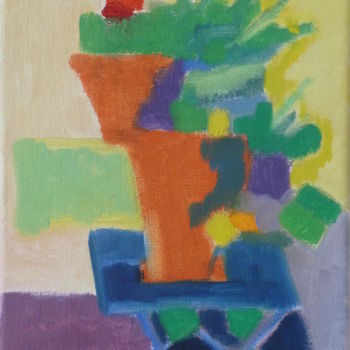 Painting titled "Fleurs de courges" by Martin Jobert, Original Artwork