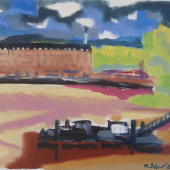 Pittura intitolato "Bordeaux , les quai…" da Martin Jobert, Opera d'arte originale