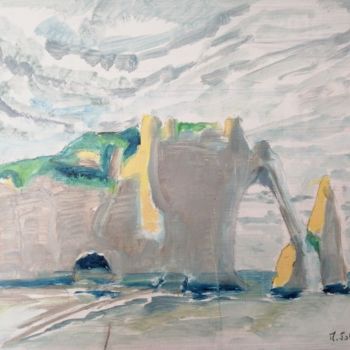 Painting titled "Etretat" by Martin Jobert, Original Artwork, Oil