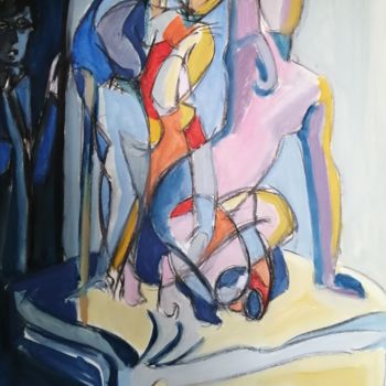 Peinture intitulée "Le peintre et son m…" par Martin Jobert, Œuvre d'art originale, Huile