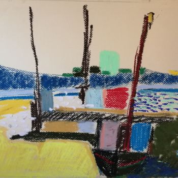 Painting titled "Port" by Martin Jobert, Original Artwork, Pastel