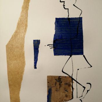 Collages titled ""je vous ai déjà vu…" by Martin Jobert, Original Artwork, Ink