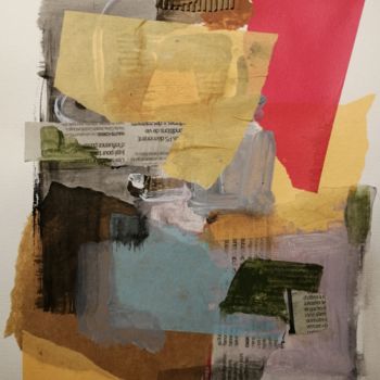 Collages intitulée "Abstraction "Le cov…" par Martin Jobert, Œuvre d'art originale, Collages