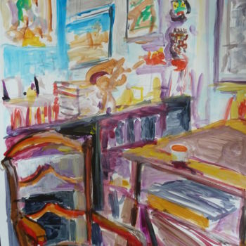 Painting titled "L'atelier" by Martin Jobert, Original Artwork, Acrylic