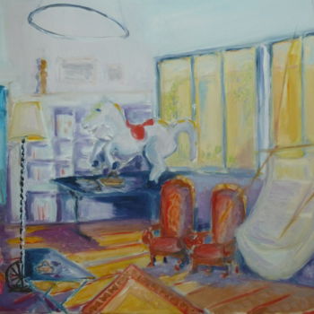 Malerei mit dem Titel "Chez mon oncle" von Martin Jobert, Original-Kunstwerk