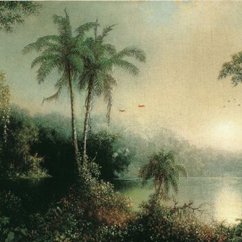 Painting titled "Lever de soleil au…" by Martin Johnson Heade, Original Artwork, Oil