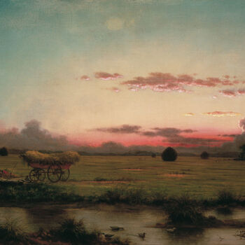 Pittura intitolato "Les marais de Rhode…" da Martin Johnson Heade, Opera d'arte originale, Olio