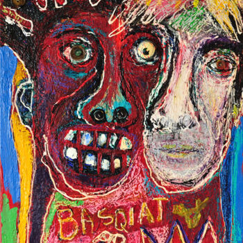 Malarstwo zatytułowany „Basquiat and Warhol” autorstwa Martin Pollak, Oryginalna praca, Akryl Zamontowany na Drewniana rama…