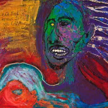Ζωγραφική με τίτλο "Bob Marley" από Martin Pollak, Αυθεντικά έργα τέχνης, Ακρυλικό Τοποθετήθηκε στο Ξύλινο φορείο σκελετό