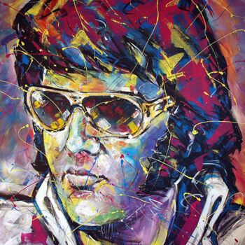 Painting titled "Elvis Presley" by Martin Street-Art, Original Artwork, Acrylic