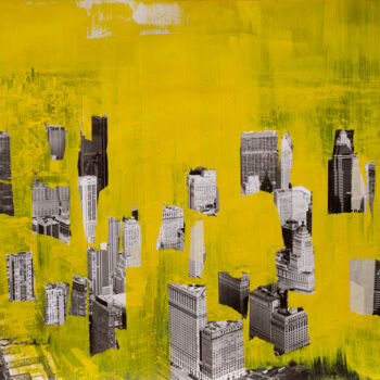 Collages intitolato "Floating City" da Martin Wieland, Opera d'arte originale, Acrilico
