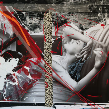 Collages getiteld "Driving Miss A" door Martin Wieland, Origineel Kunstwerk, Collages